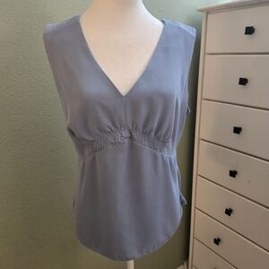 Covington Women's Light Blue V-Neck Sleeveless Blouse